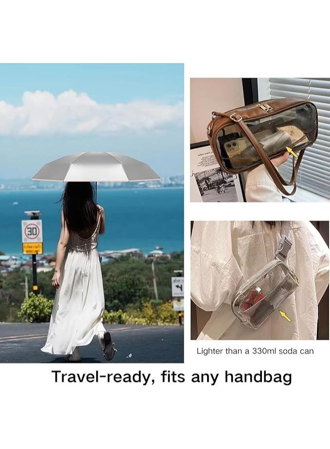 Small Sun Protection UV Umbrella Gen 2, UPF 50+ Silver Reflective Coating Compact Travel Umbrella - Image 5